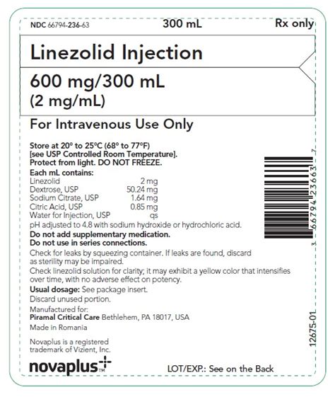 linzovel|Linezolid Injection: MedlinePlus Drug Information.